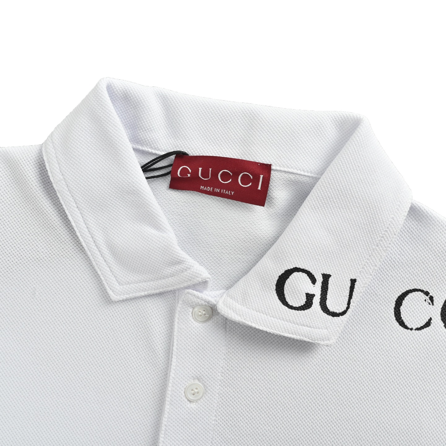 Gucci 25ss Neck Letter Print Polo Short Sleeve