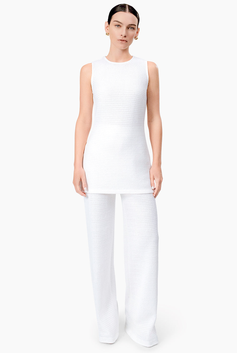 Blusa tejida larga con aberturas