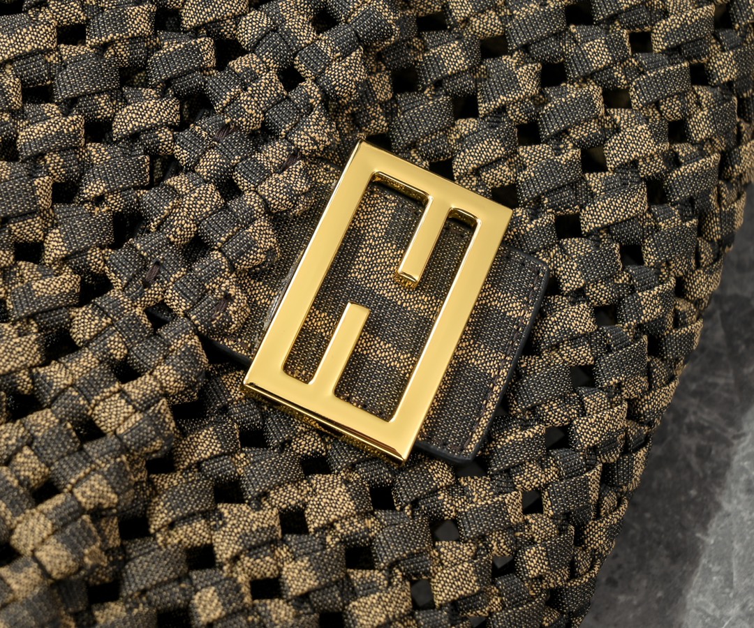 FENDI Baguette Monogram Woven Medium Handbag 7713