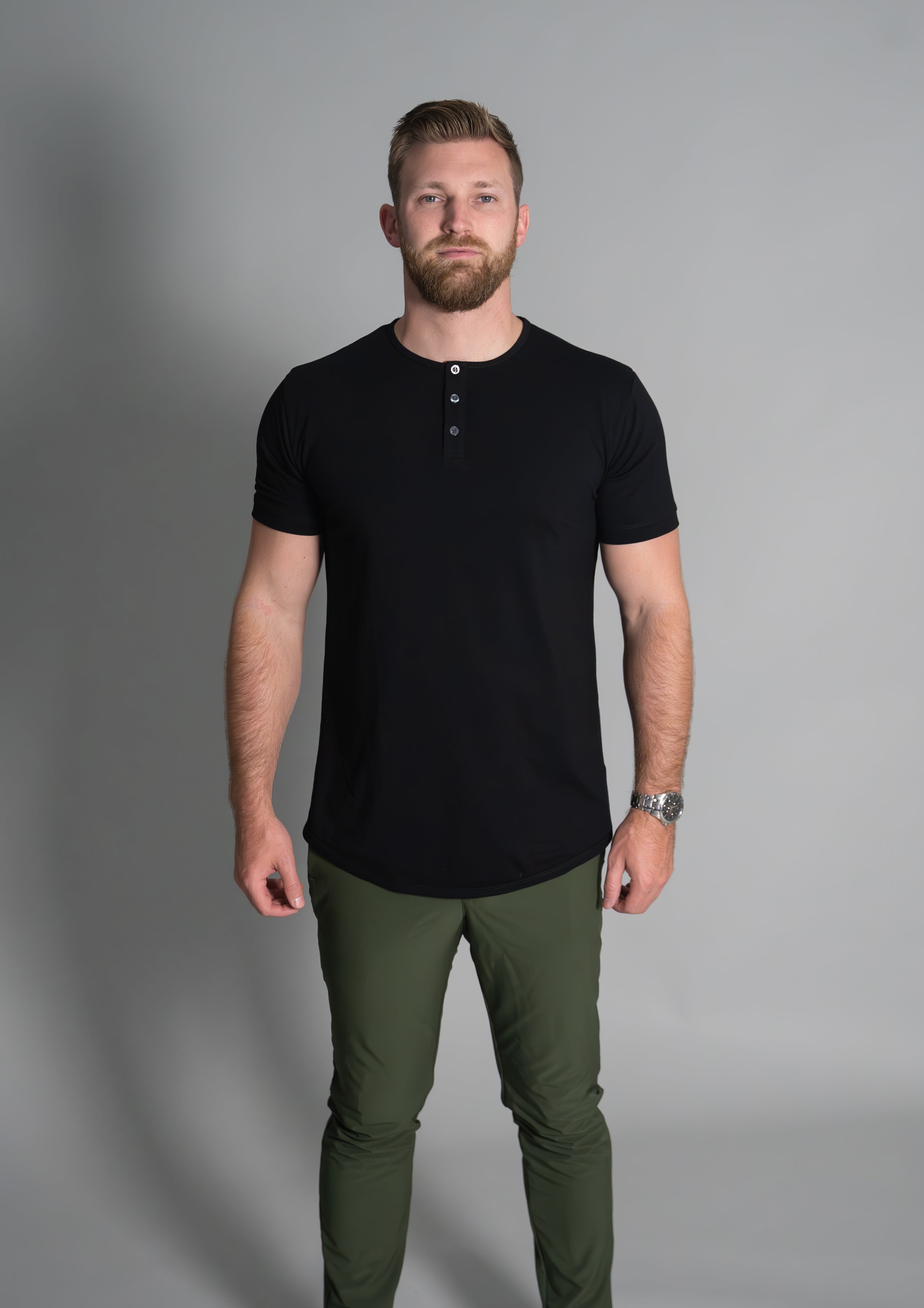 Henley Curved Hem