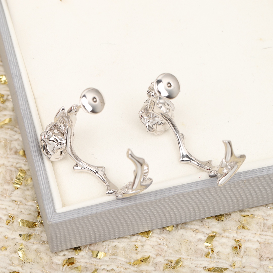 Dior diamond rose earrings