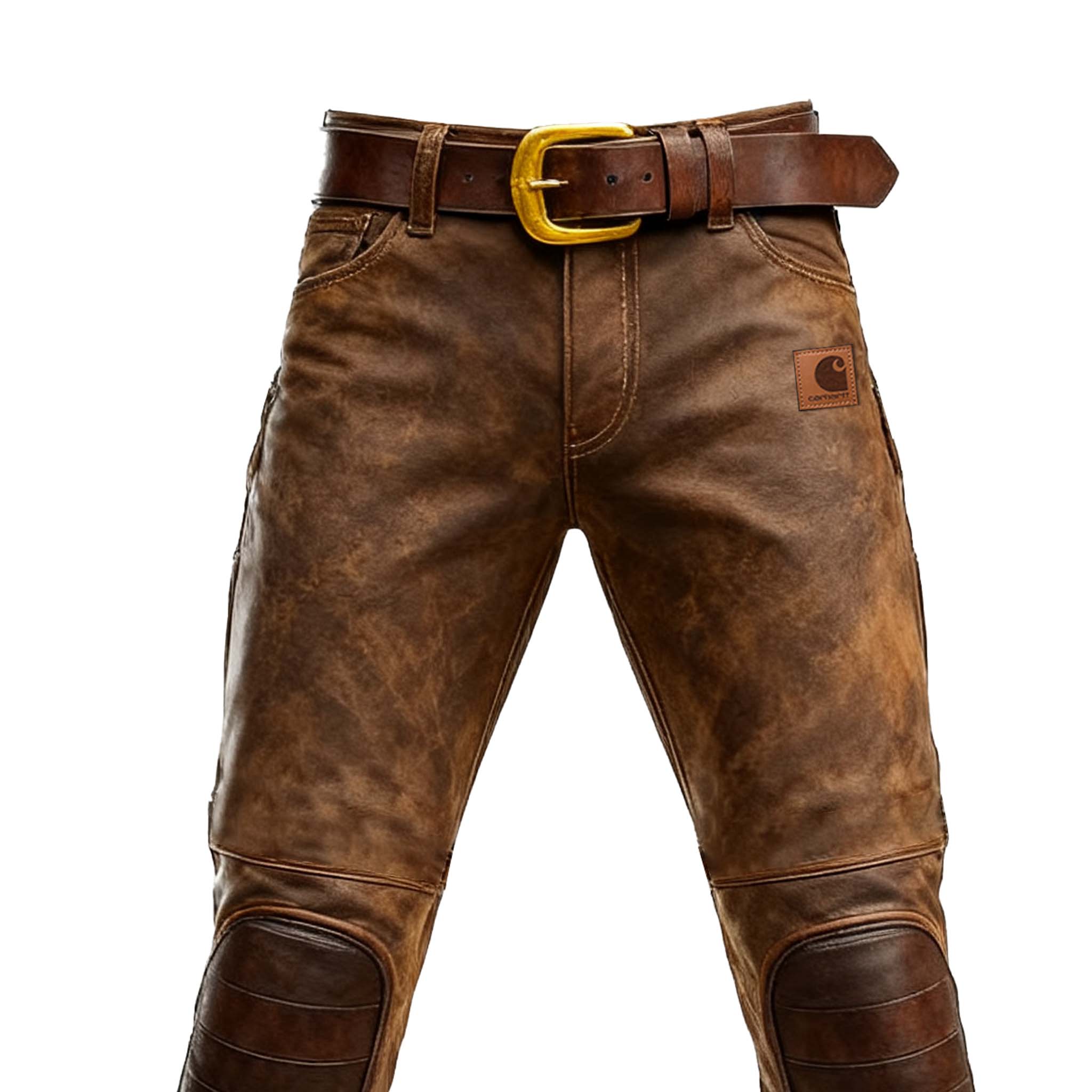 Carhartt Brown Distressed Work Pants with Knee Patches