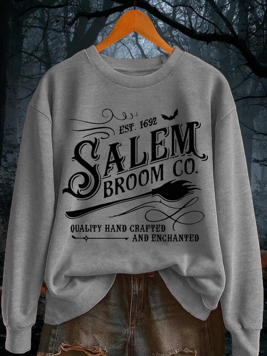 🔥Buy 3 Get 10% Off🔥Women's Funny Halloween Witch Salem Broom Co Est.1692 Casual Sweatshirt