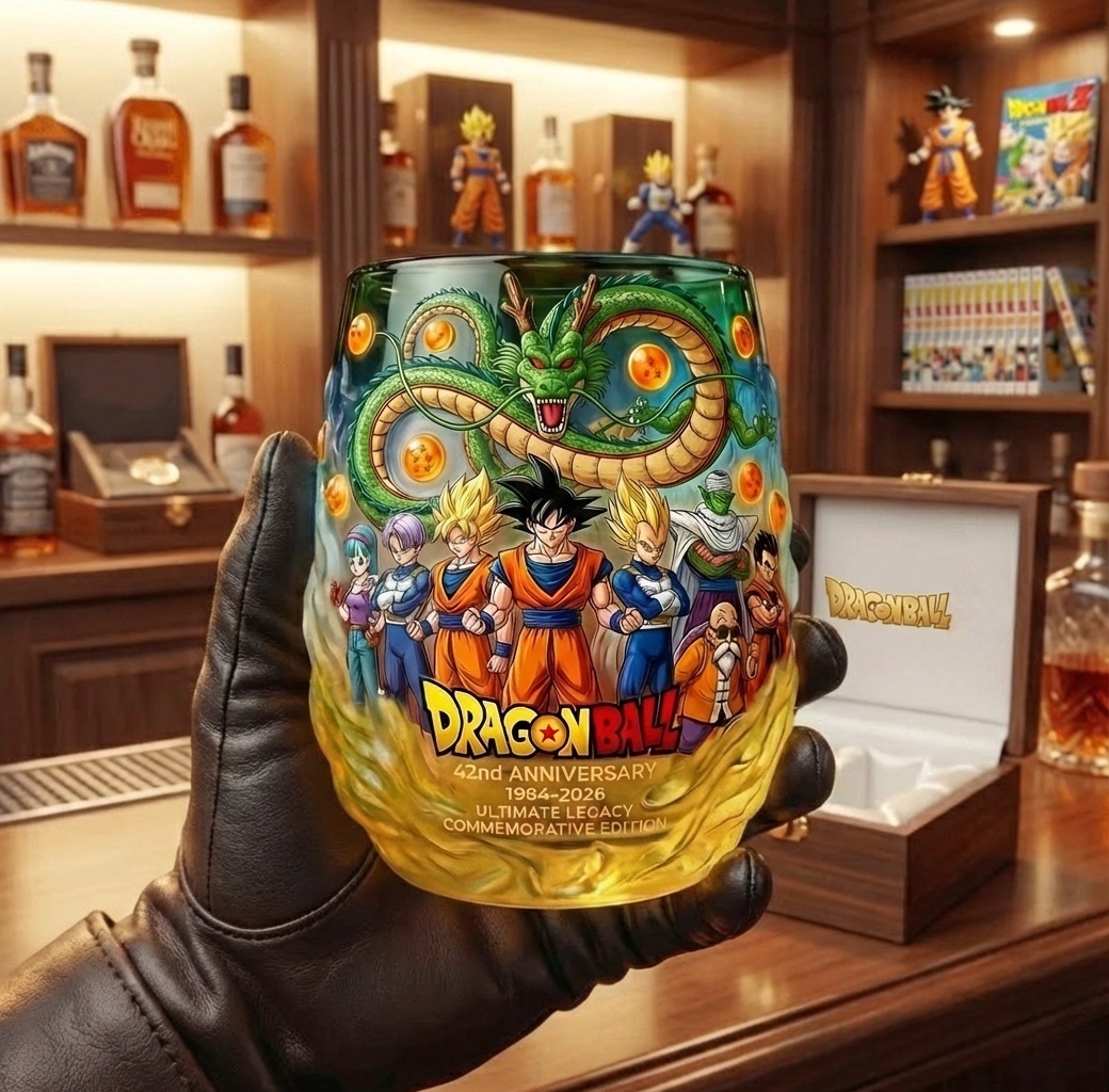 🐉🔥 Dragon Ball 42nd Anniversary Commemorative Whiskey Glass