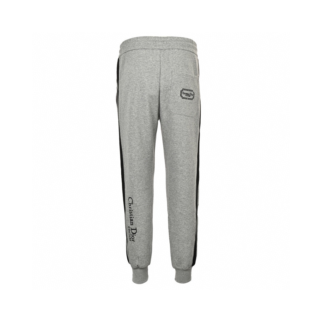 Dior 24Fw silver logo embroidered trousers