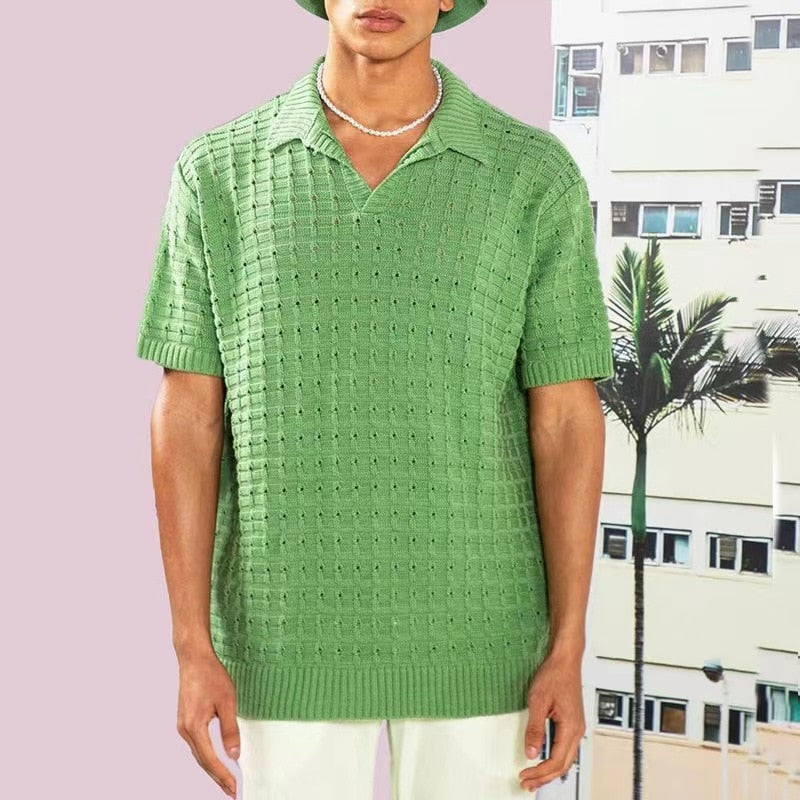 Men's Knitted Polo Shirt