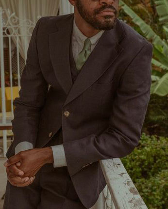 Men's Western Casual Solid Color Fashion Long Sleeve Jacket Blazer