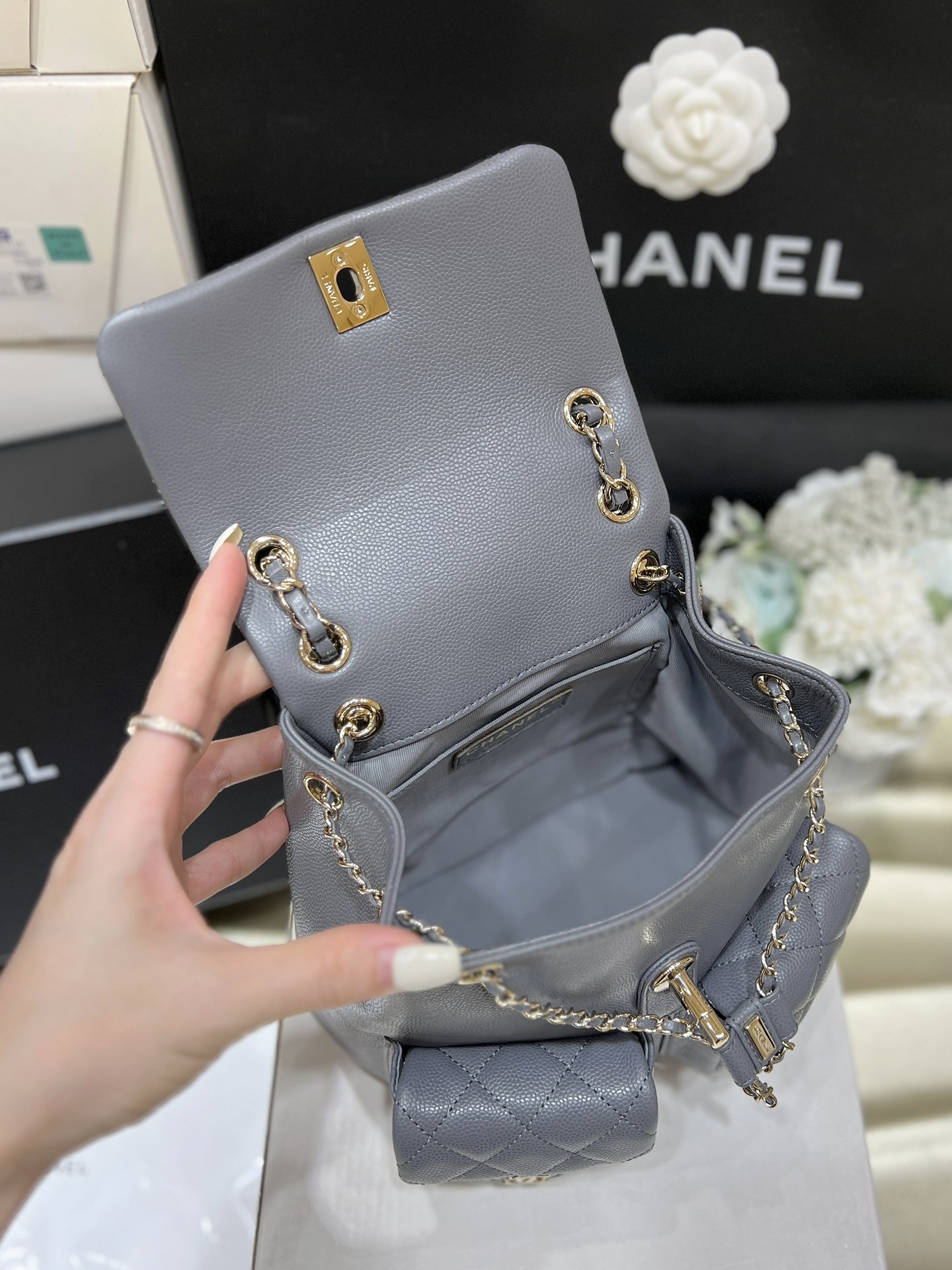 Chanel 24A duma double backpack 3860
