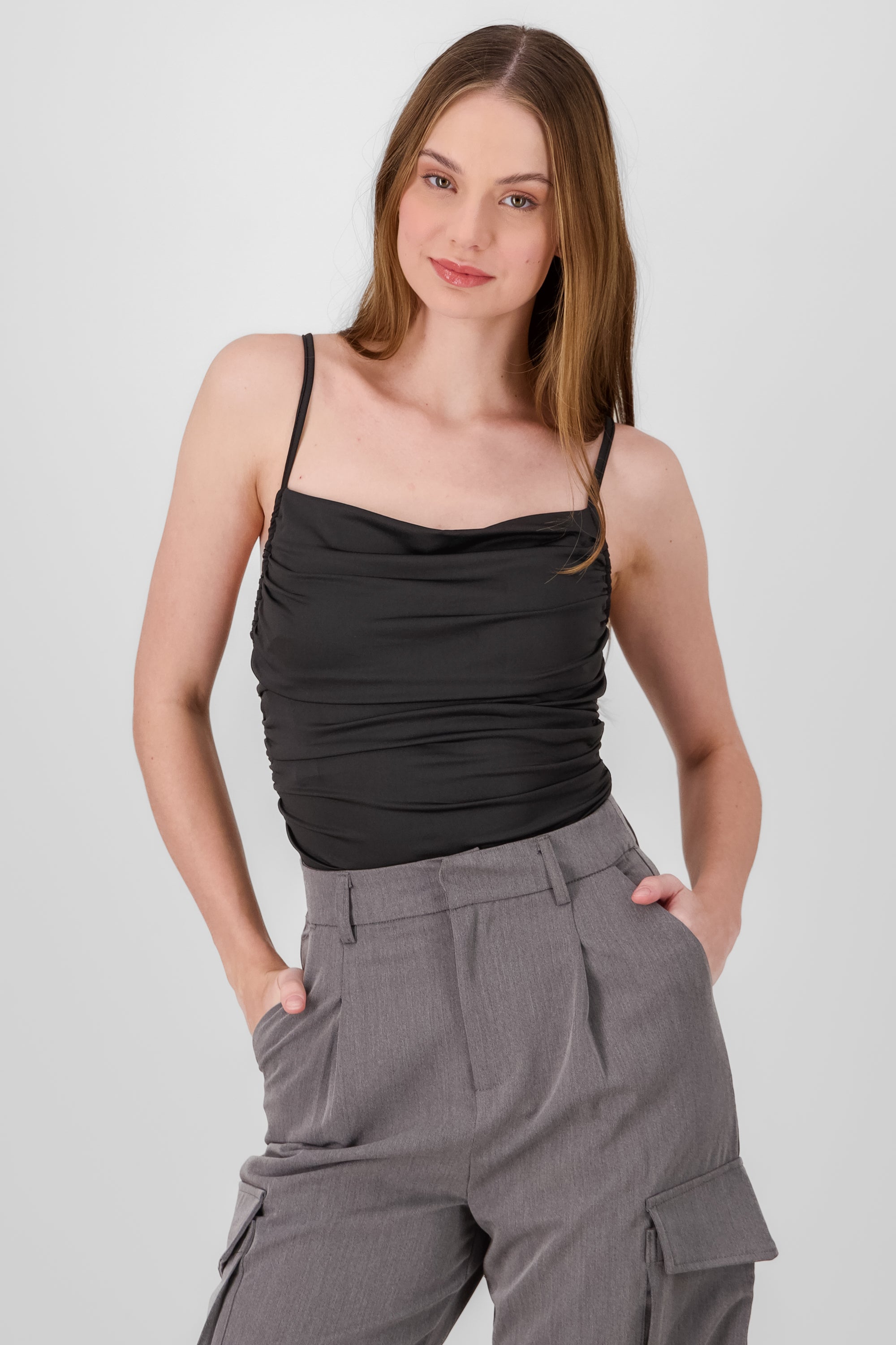 Solid Ruched Bodysuit