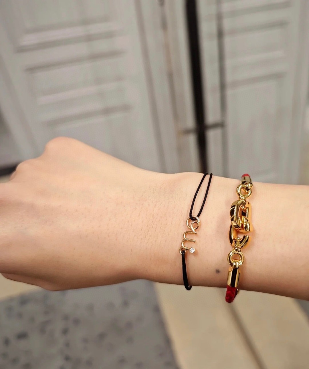 Dior CD braided leather bracelet