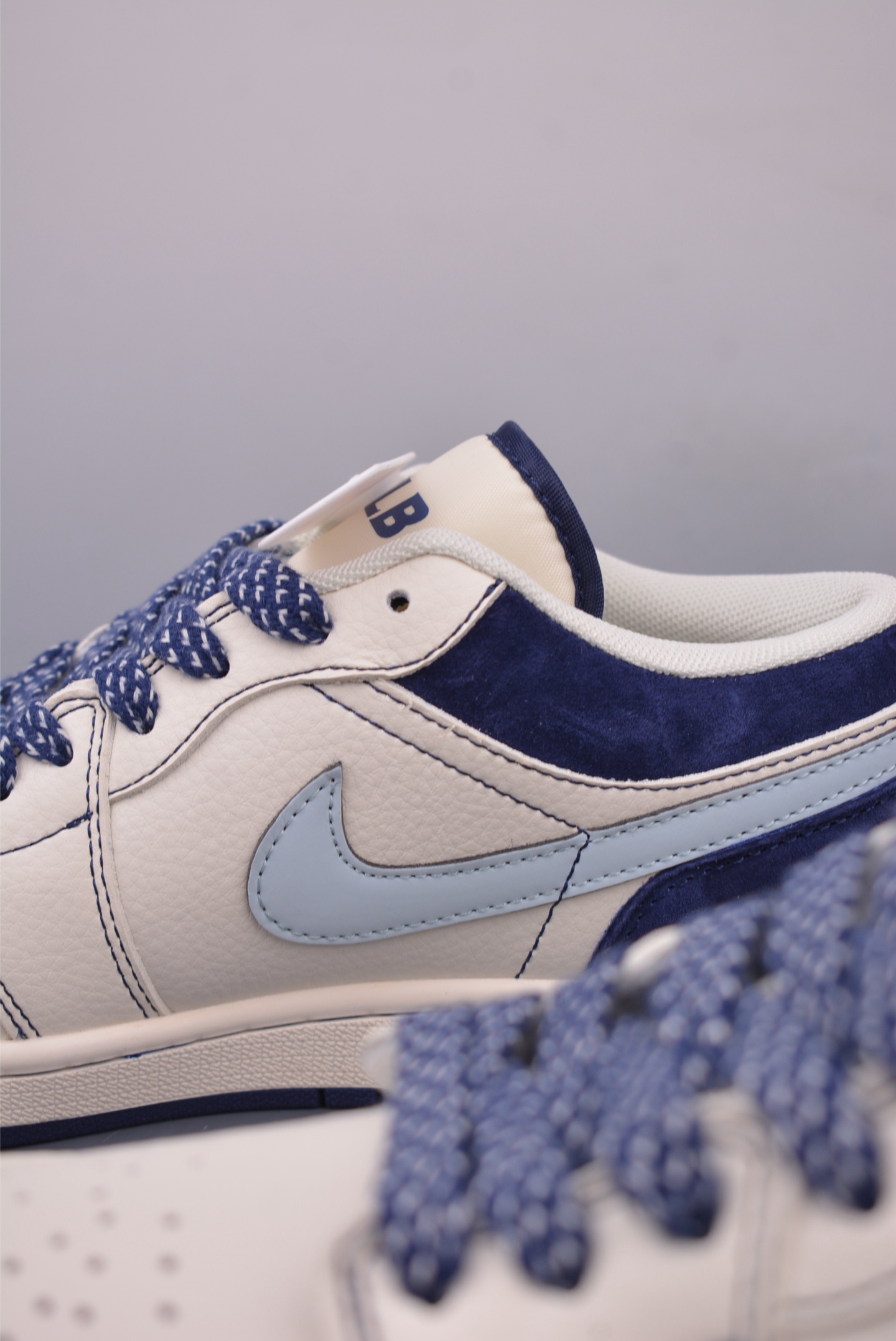 MLB x Nike Air Jordan 1 Low OGAJ1 Basketball Shoes Off-White Blue XX2405-005