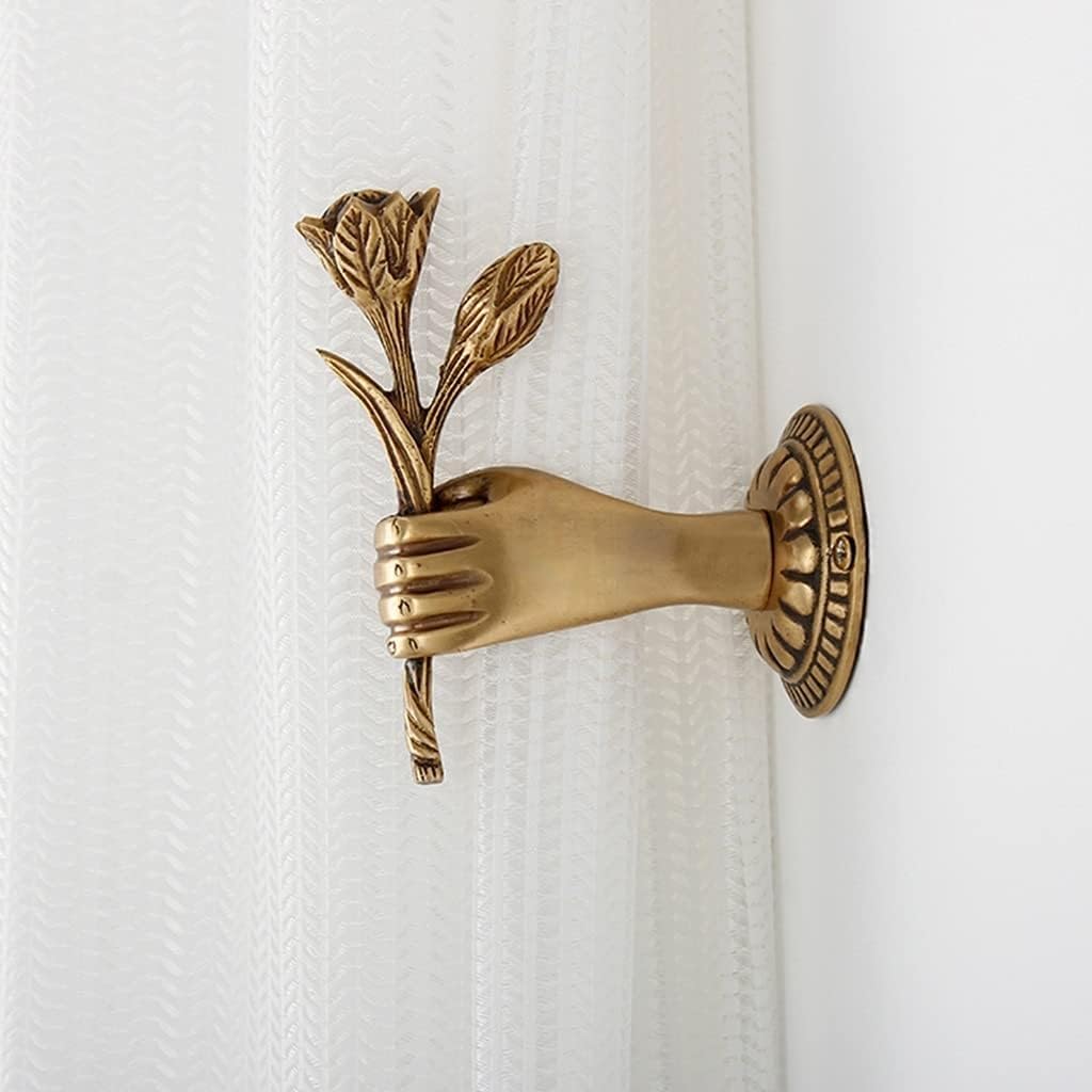 💖Last Day 49% OFF💖Hand Holding a Rose Design Brass Decorative Hook