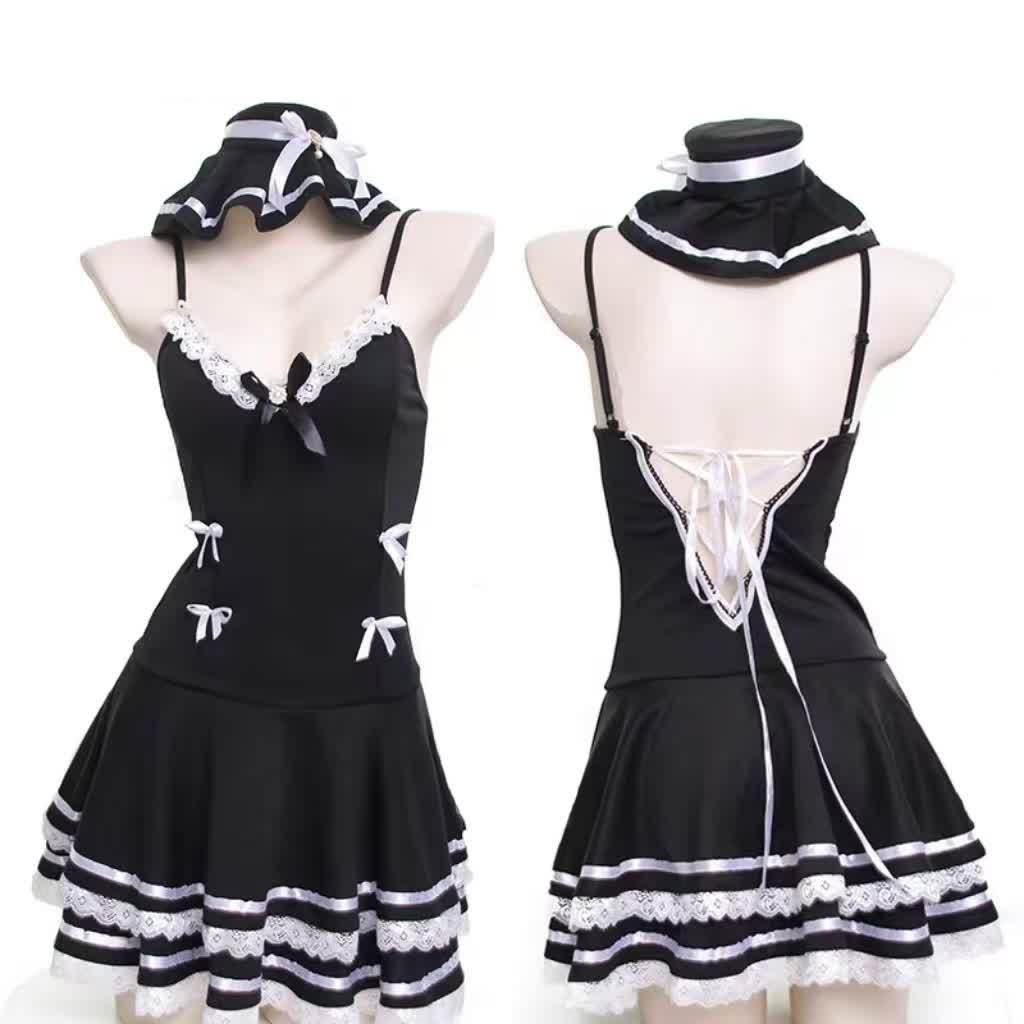 Gothic Lace Up Bow Lolita Dress