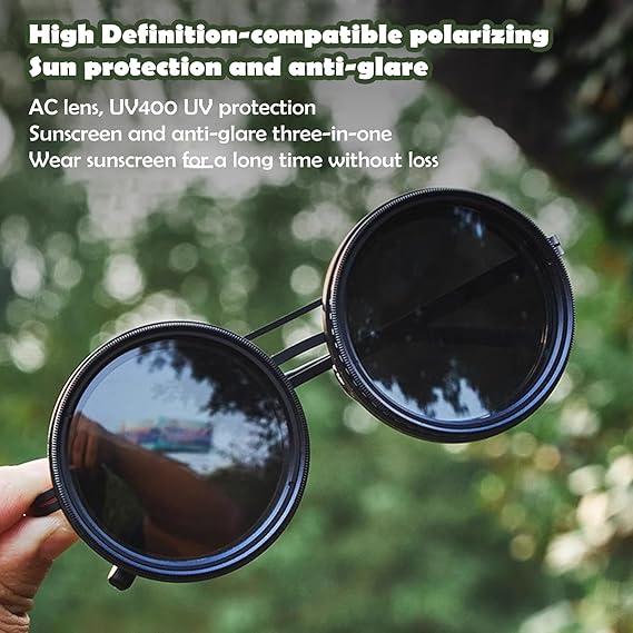 🕶️🕶️1-9 adjustable tint polarized round sunglasses