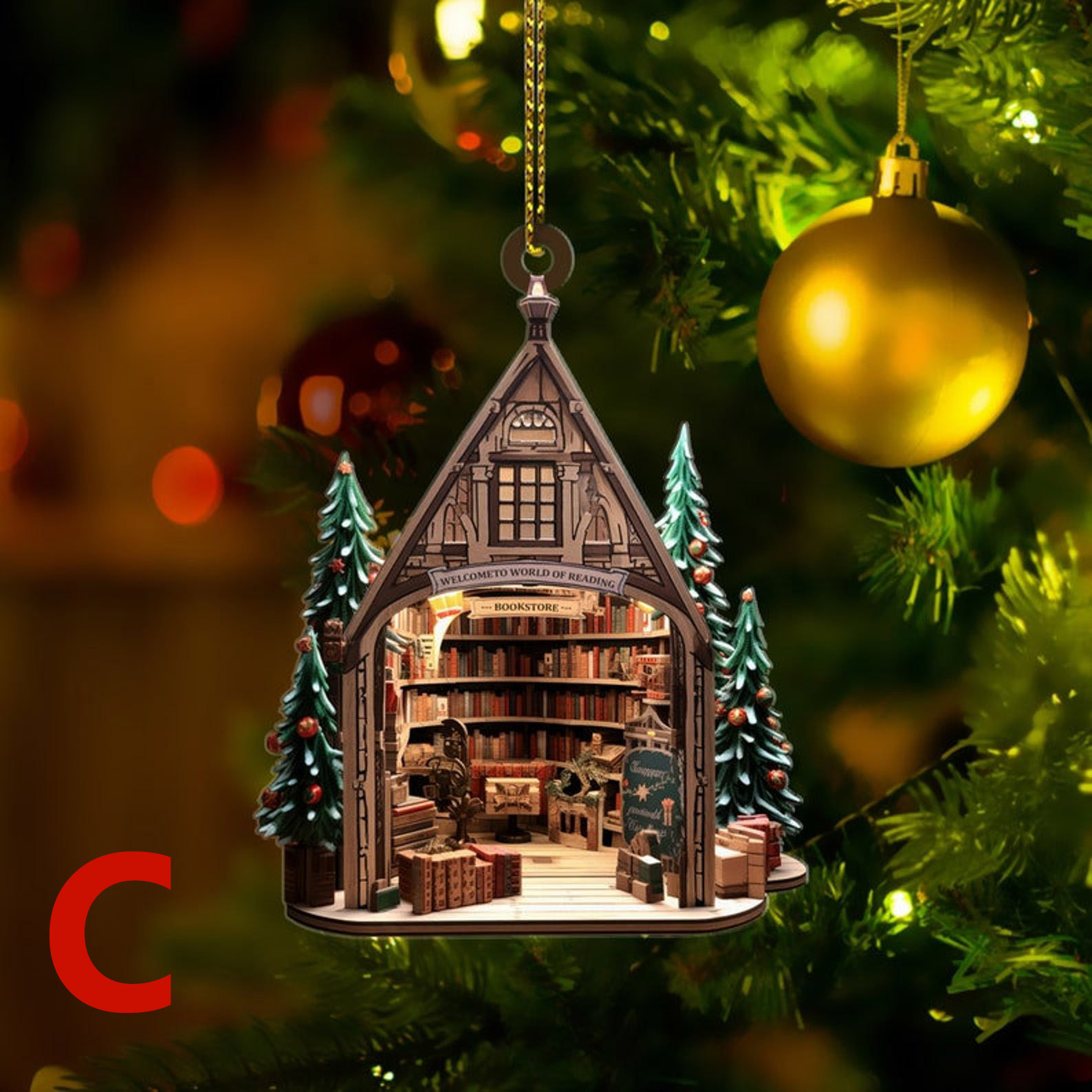Christmas Bookstore Ornament | BookGift