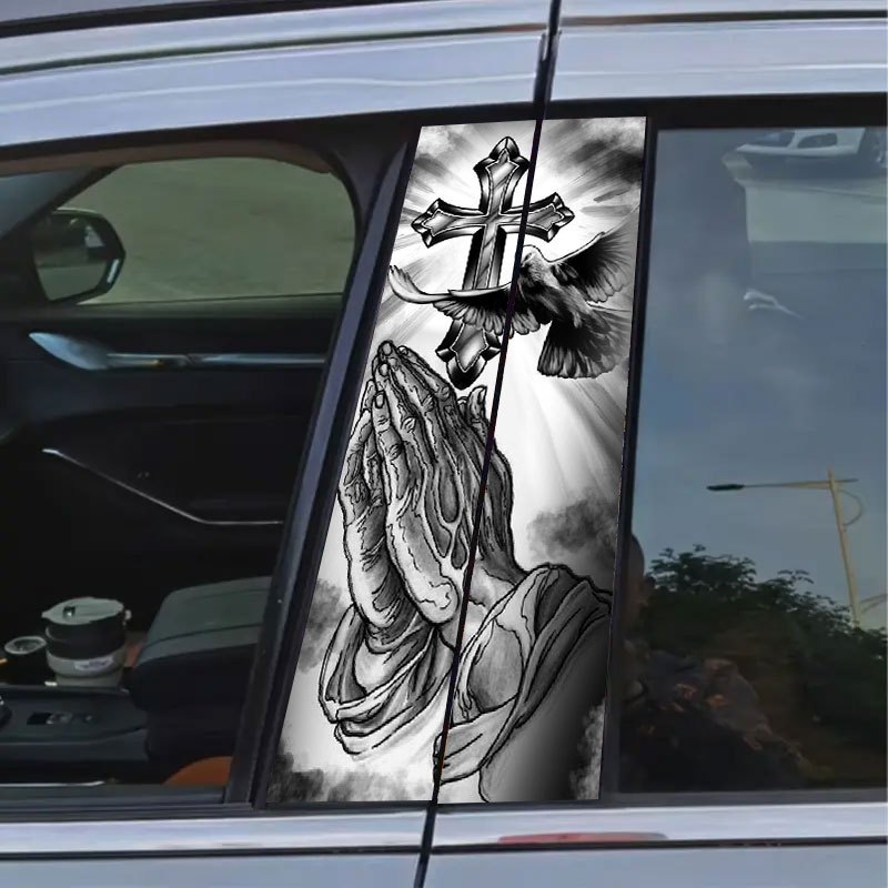 🌲Early Christmas Sale 49% OFF🌲Cross Universal Car B-Pillar Waterproof Sticker – Universal Fit for All Models
