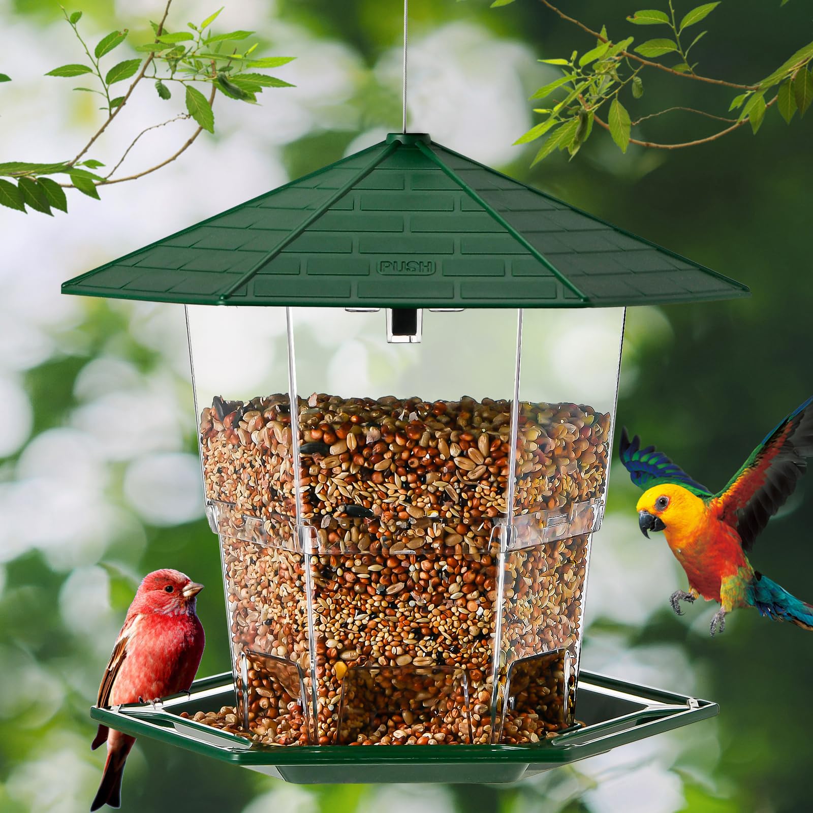 Waterproof Gazebo Retractable Bird Feeders for Outdoors Hanging