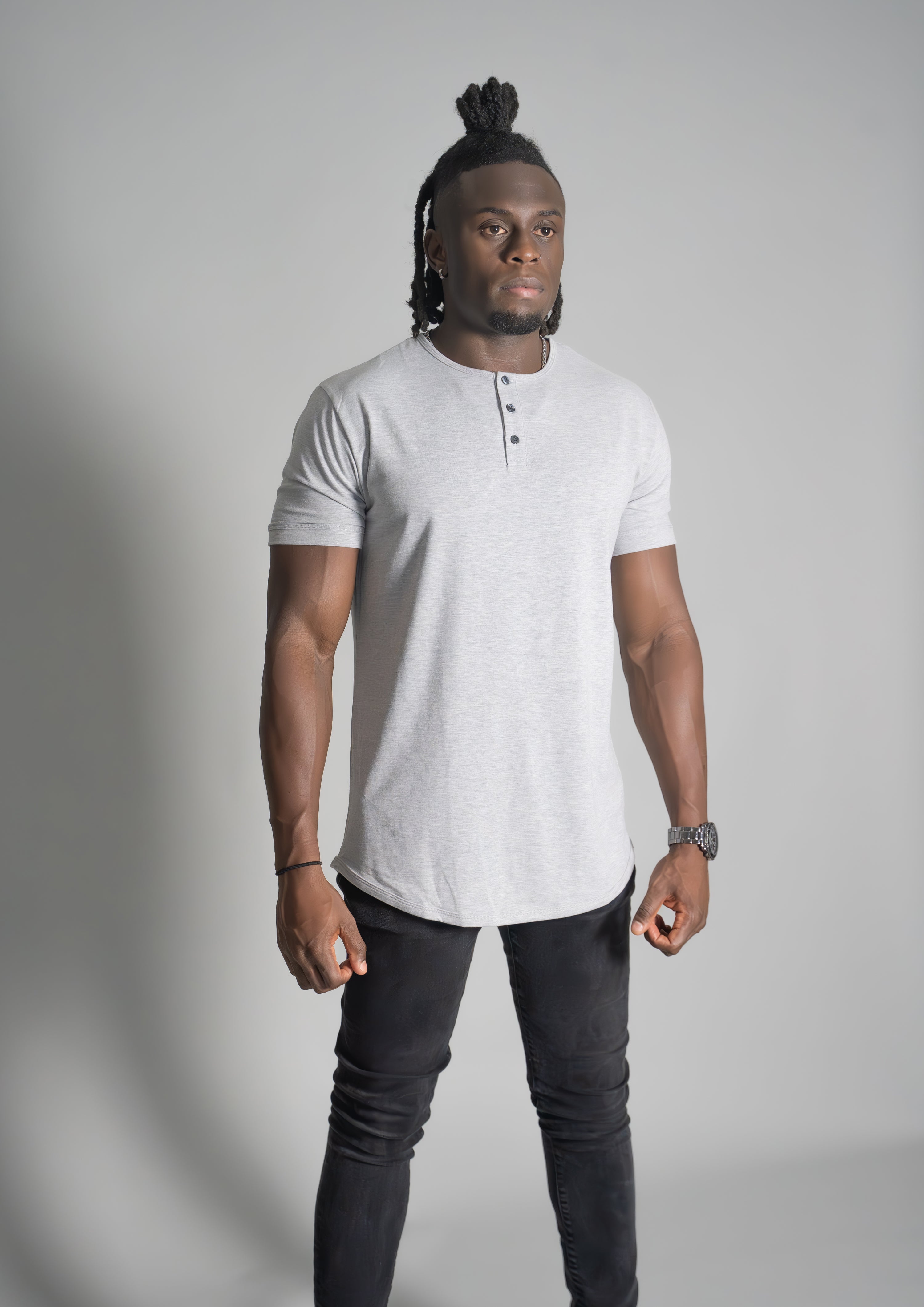 Henley Curved Hem
