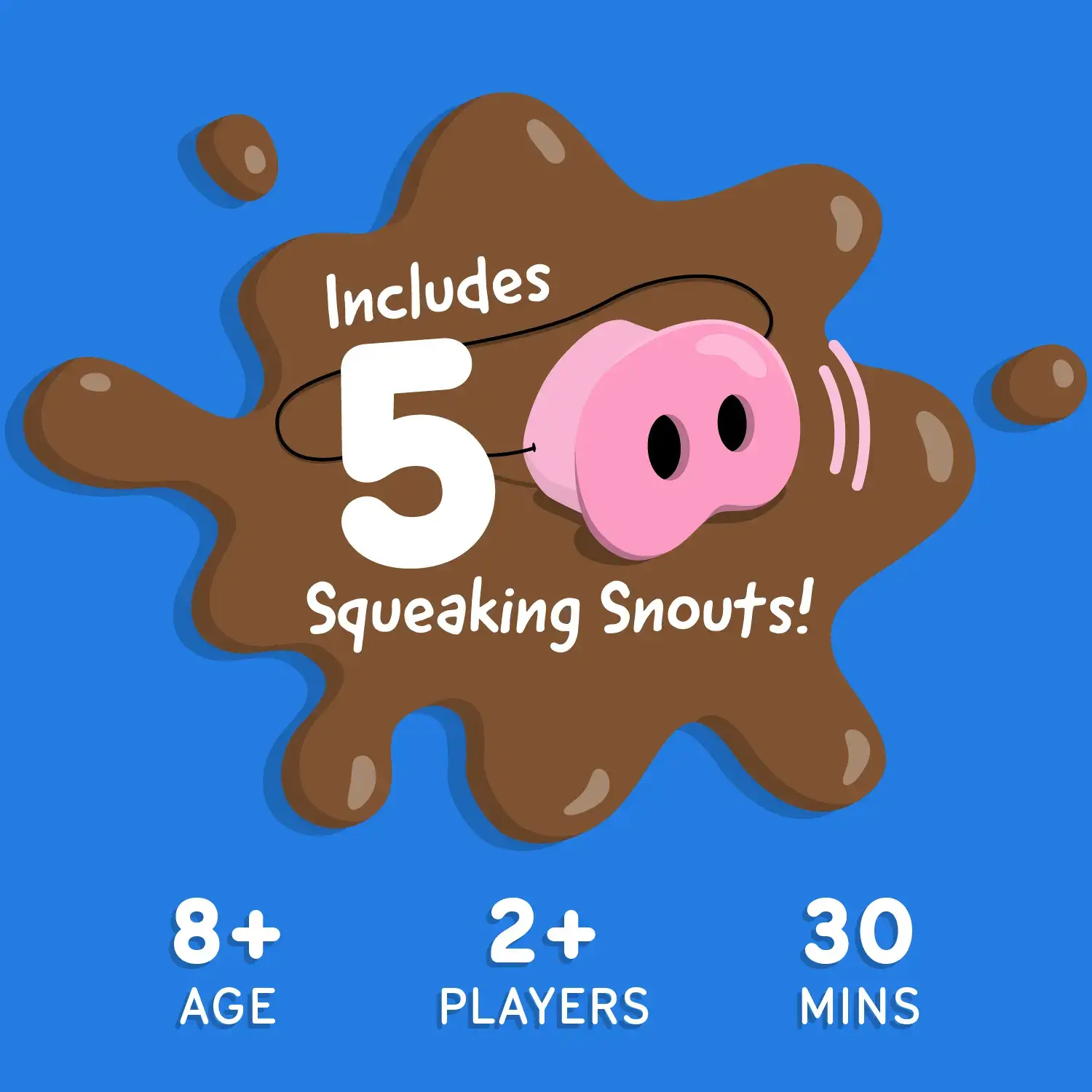Snort Funny – The Oinkcredible You Laugh You Lose Party Game | Family Games for Kids and Adults | 150 Challenge Cards, 5 Pig Snouts & Mud Tokens | Funny Games for Friend & Family, 4-8 Players, Ages 8+