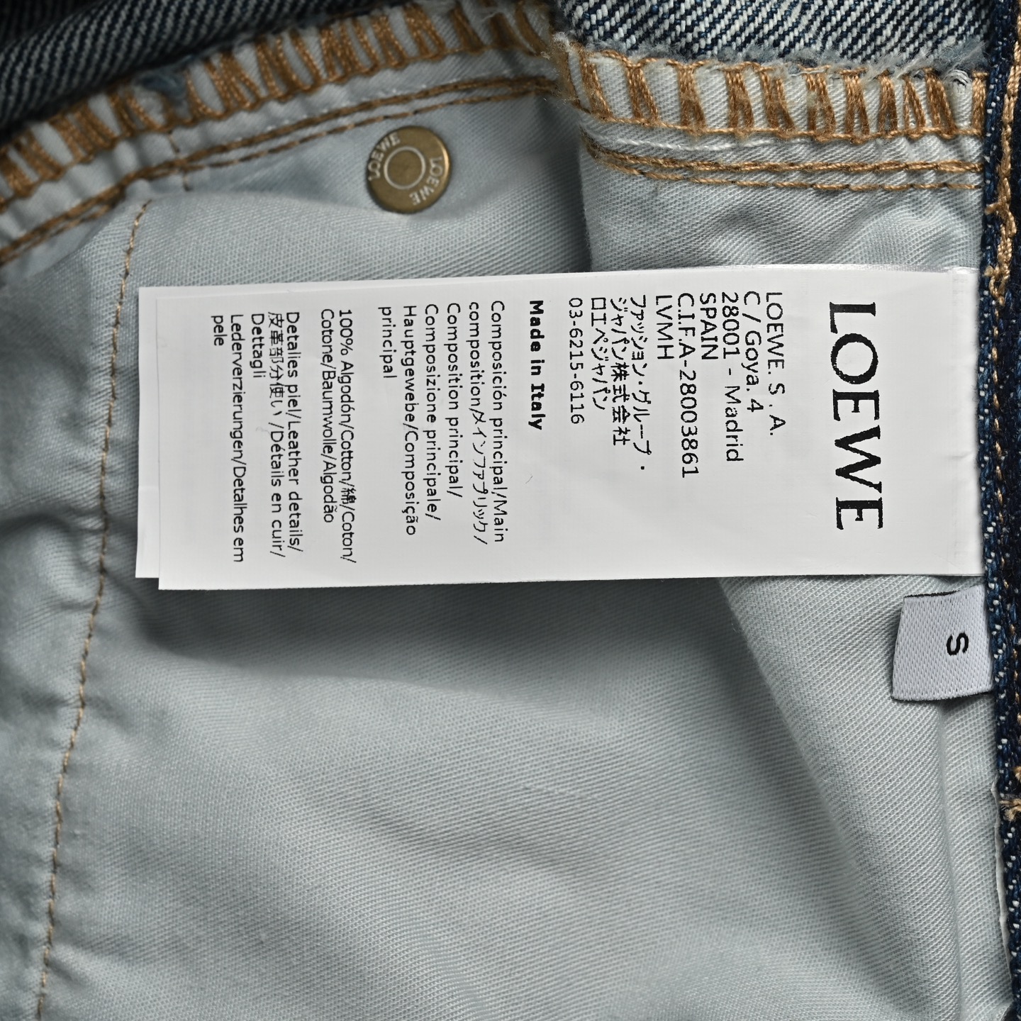 Loewe 25ss solid loose fit scimitar jeans