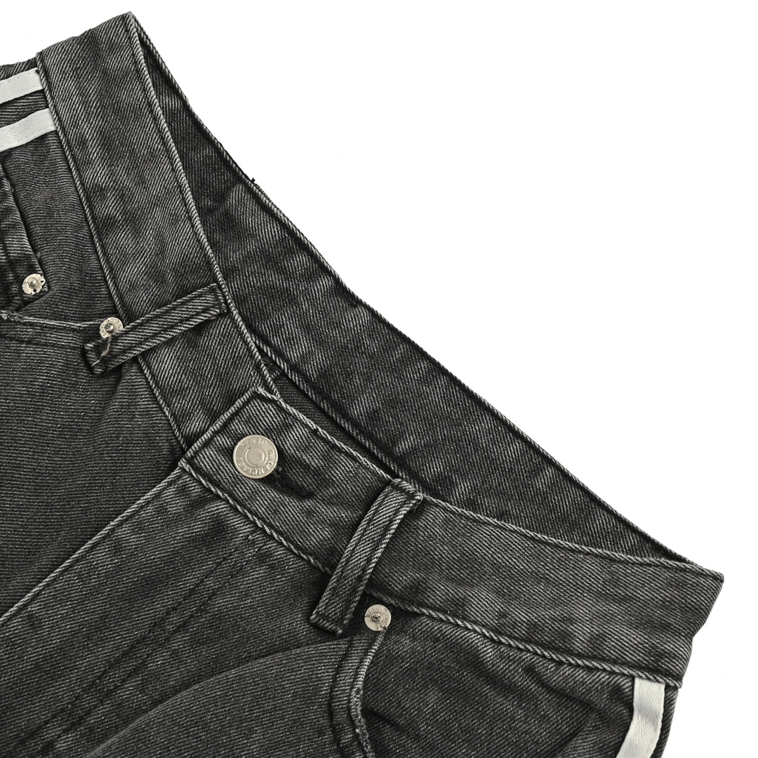 Balenciaga & Adidas collaboration three-bar washed jeans