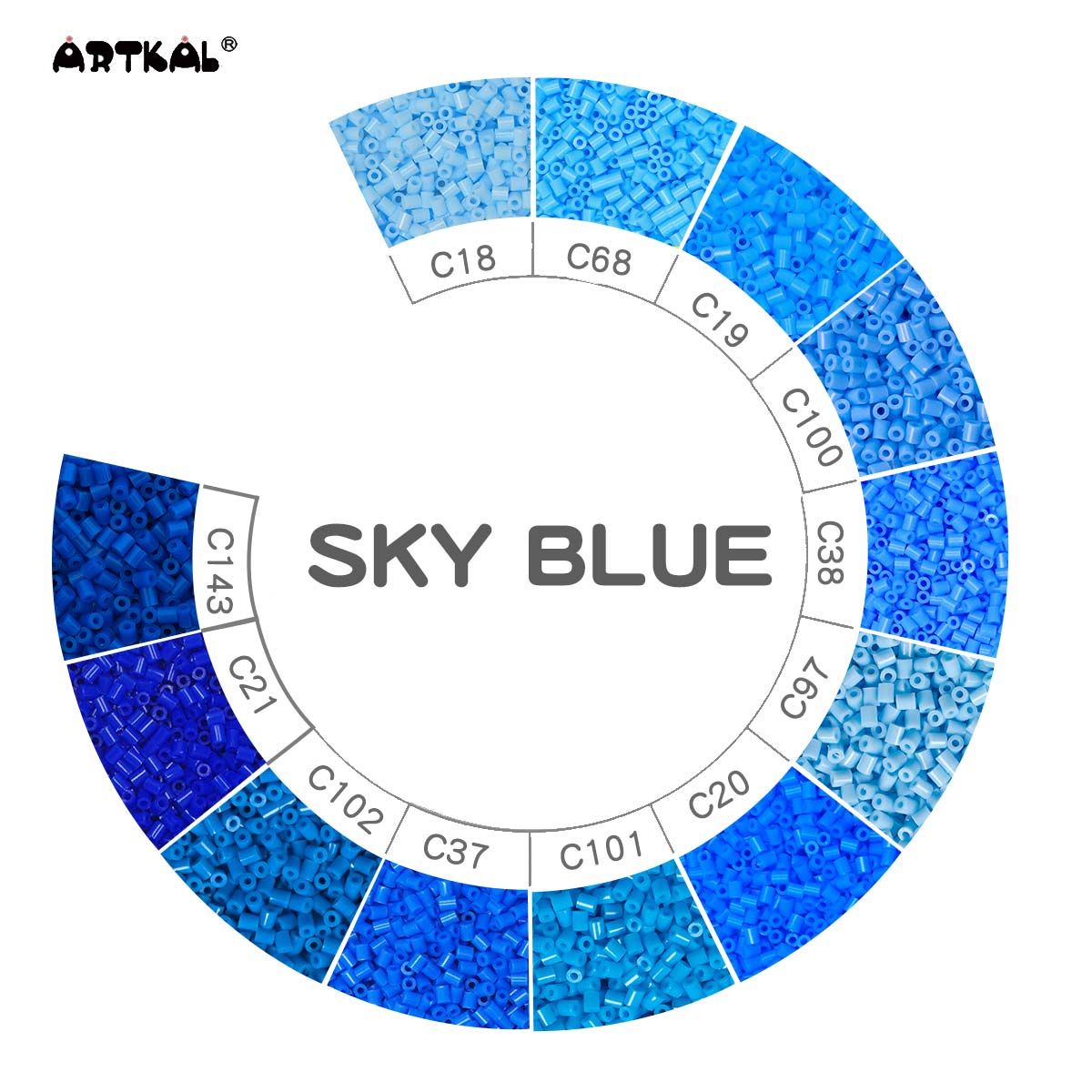 Sky Blue-Mini Beads C 2000 beads Single Pack