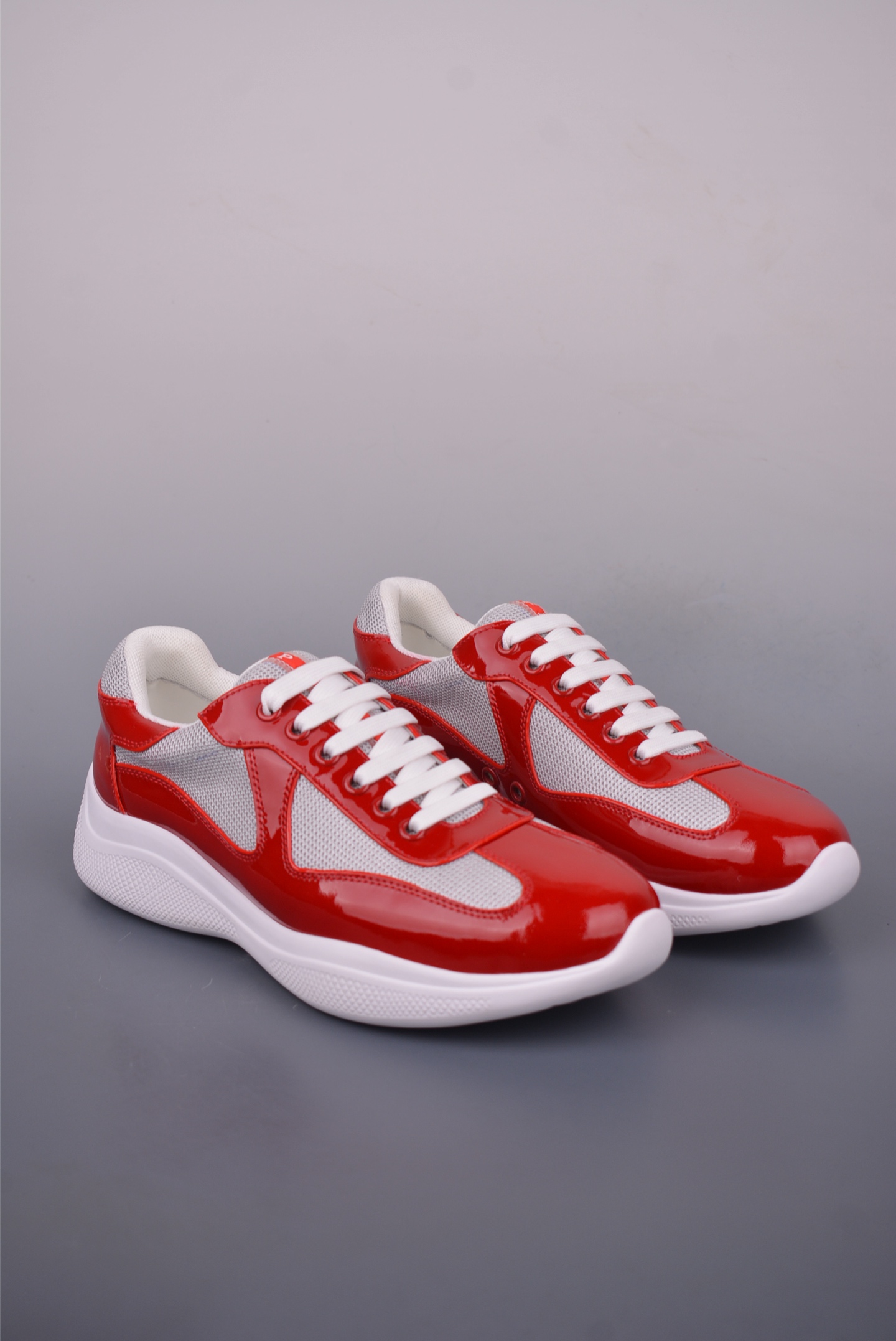 Prada America’s Cup patent leather red gray white 4E3400_ASZ_F0F5C