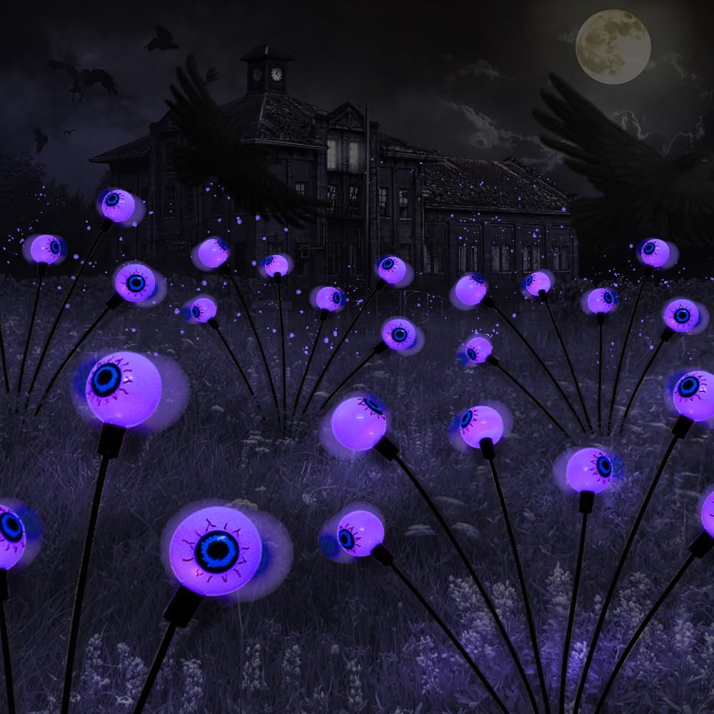 💥ON SALE💥6 LED Green Solar Scary Swaying Eyeball Firefly Lights Waterproof ✨