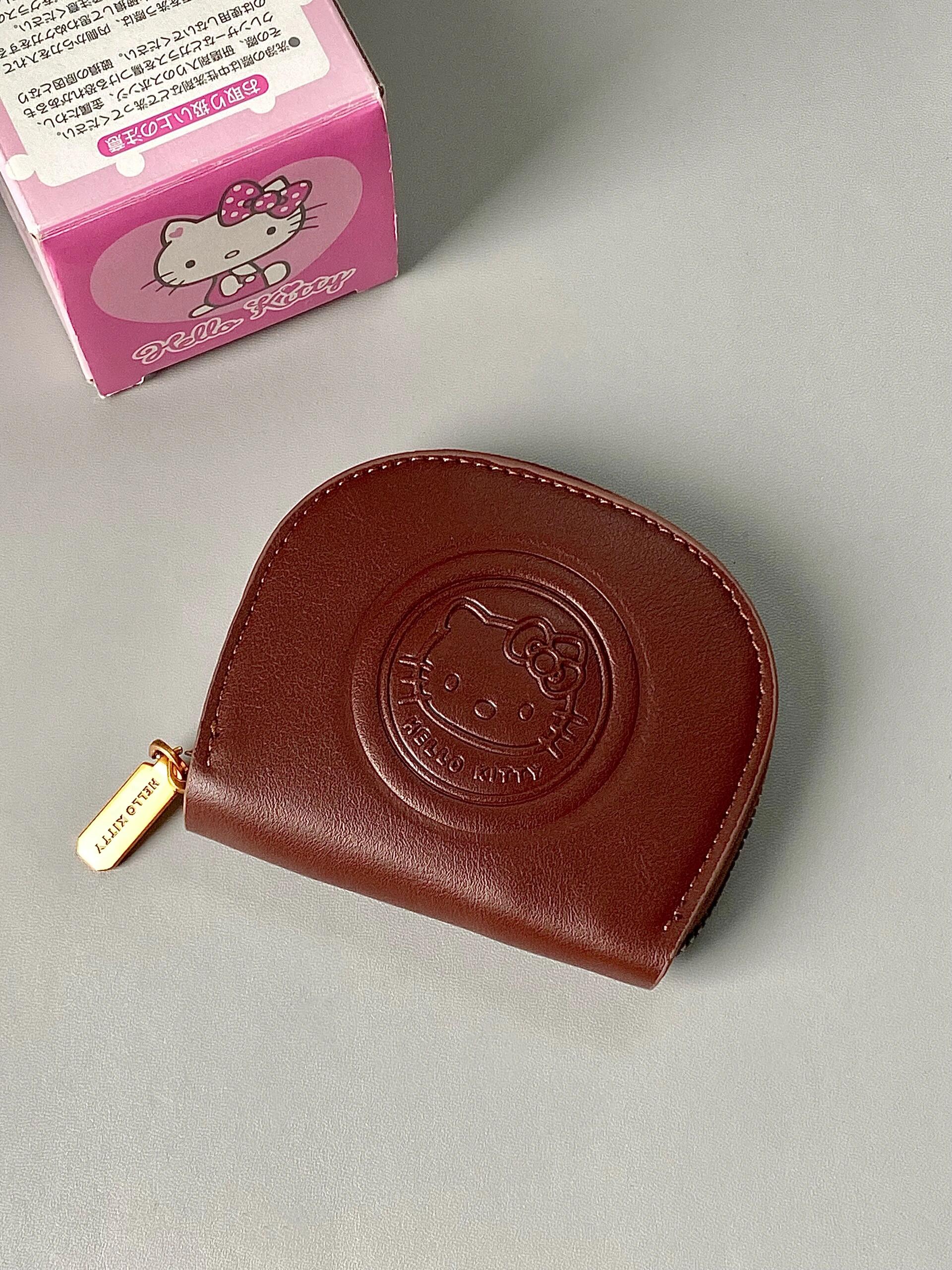 Hellokitty Zipper Card Holder PU Leather Purse Organizer Credit Card Holde (gift box packaging)