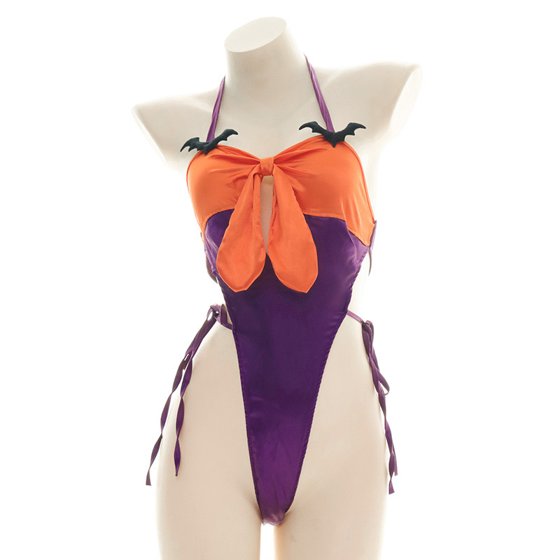 Sexy Bow Color Block Jumpsuits Lingerie
