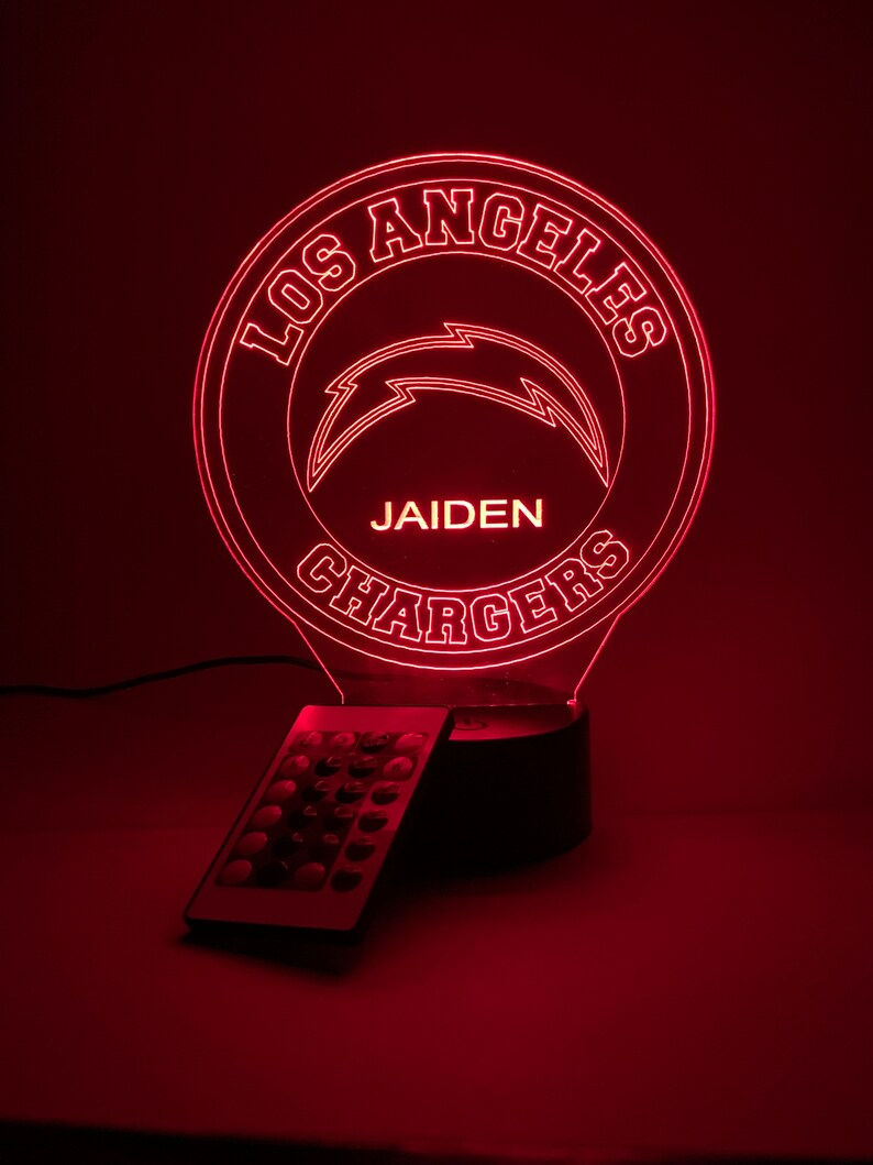 LOS ANGELES CHARGERS 3D LAMP PERSONALIZED