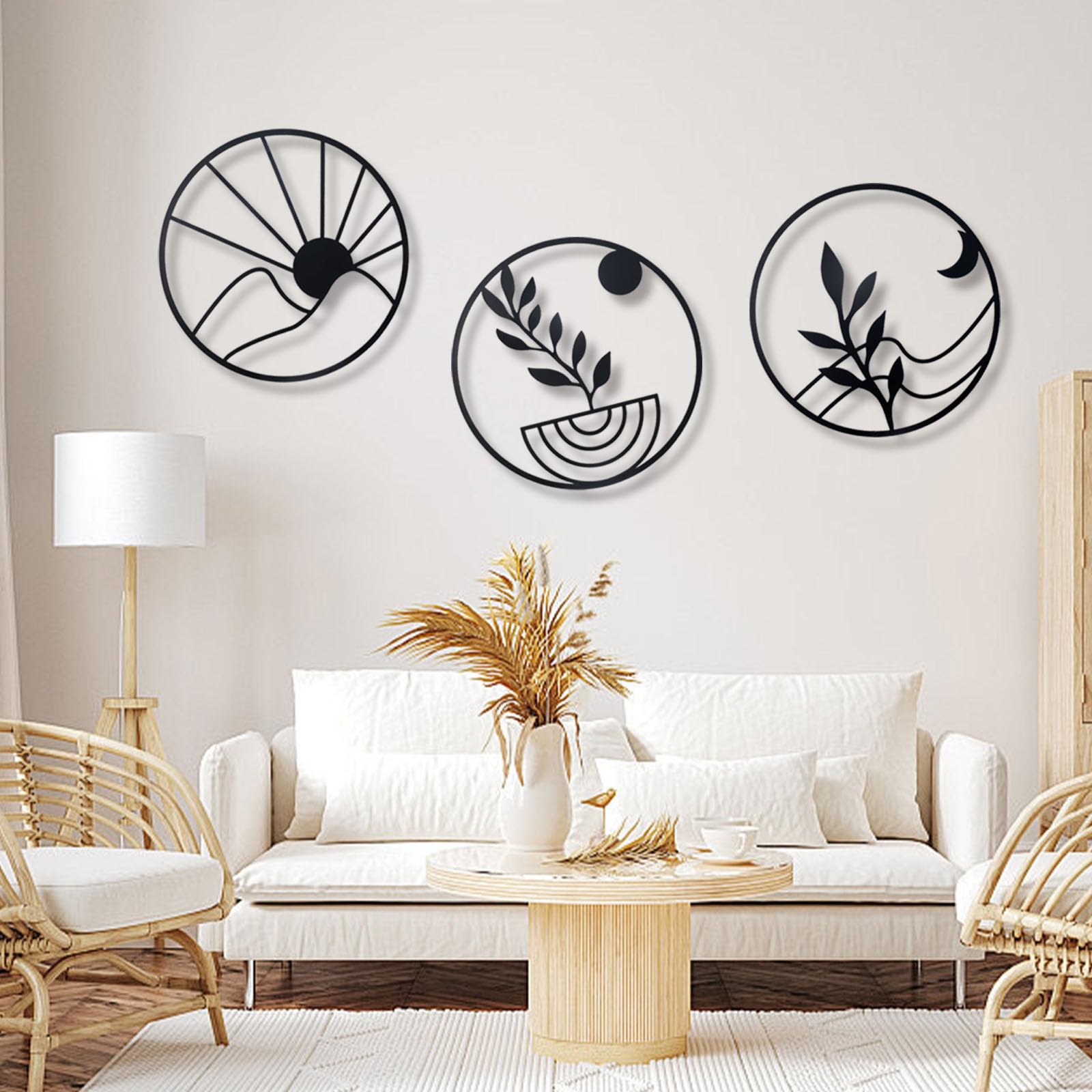 Elegant Metal Floral Wall Decor Set (3 Pieces)