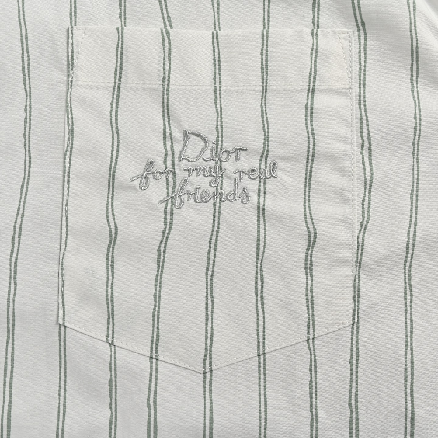 Dior 25ss pocket embroidered striped shirt