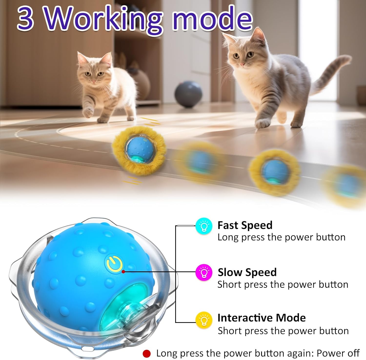 🔥Last Day Low Price in History🔥Interactive Cat Toys Ball Fast Rolling in Pouch