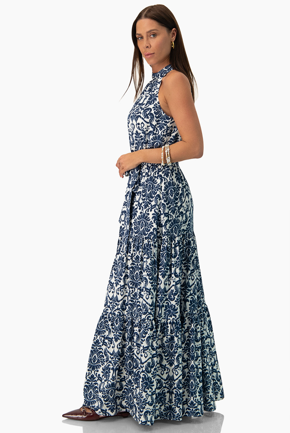 Maxi vestido estampado sin mangas