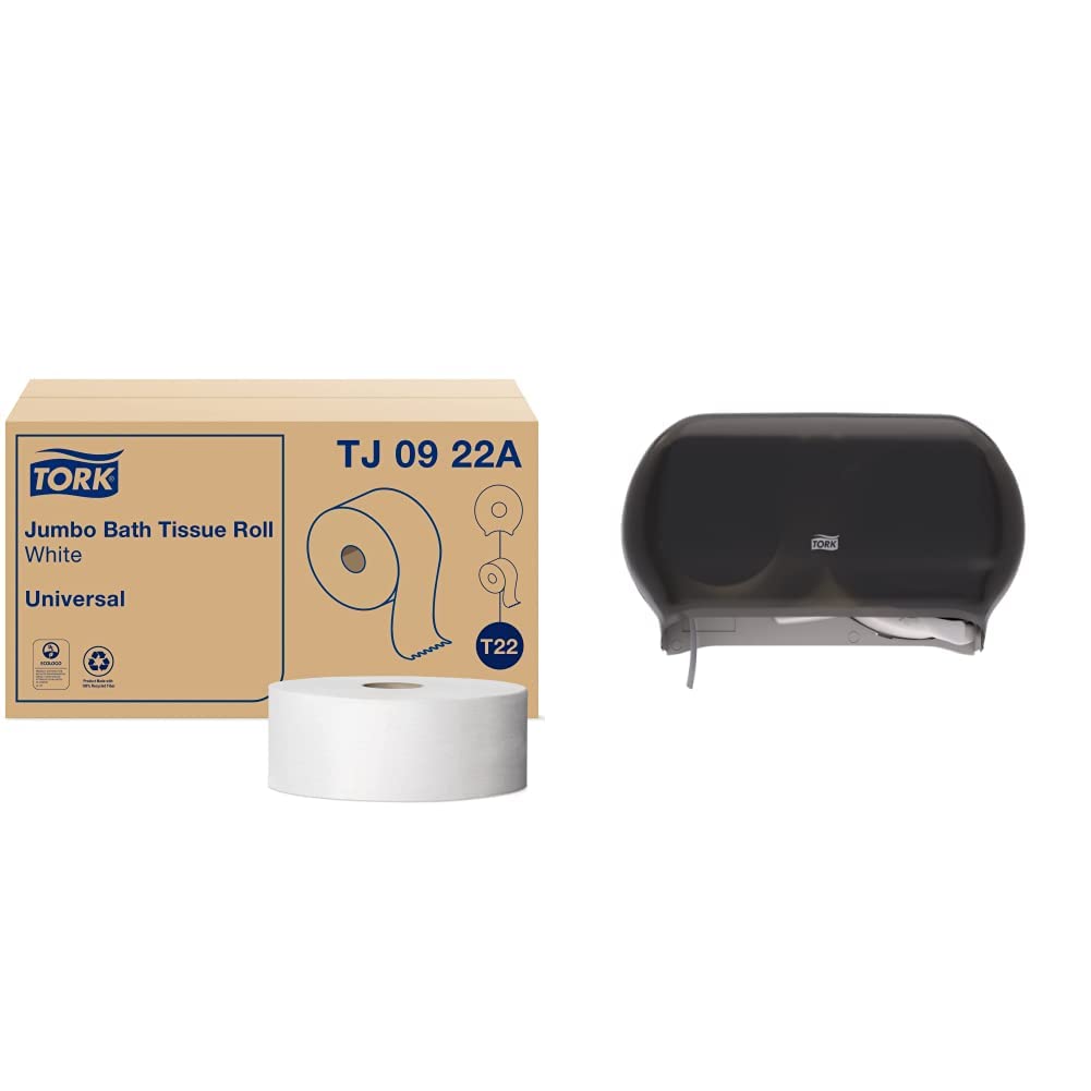 Tork Jumbo Toilet Paper Roll White T22, Universal, 2-ply, 12 x 1000', TJ0922A