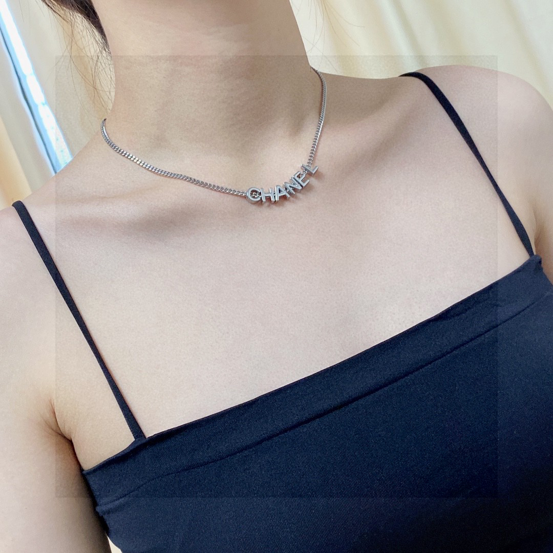 Chanel's latest silver letter necklace