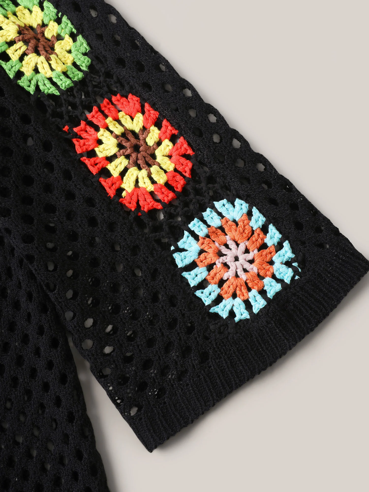 Crochet Shoulder Flower Cut-Out Swim Cover-Up