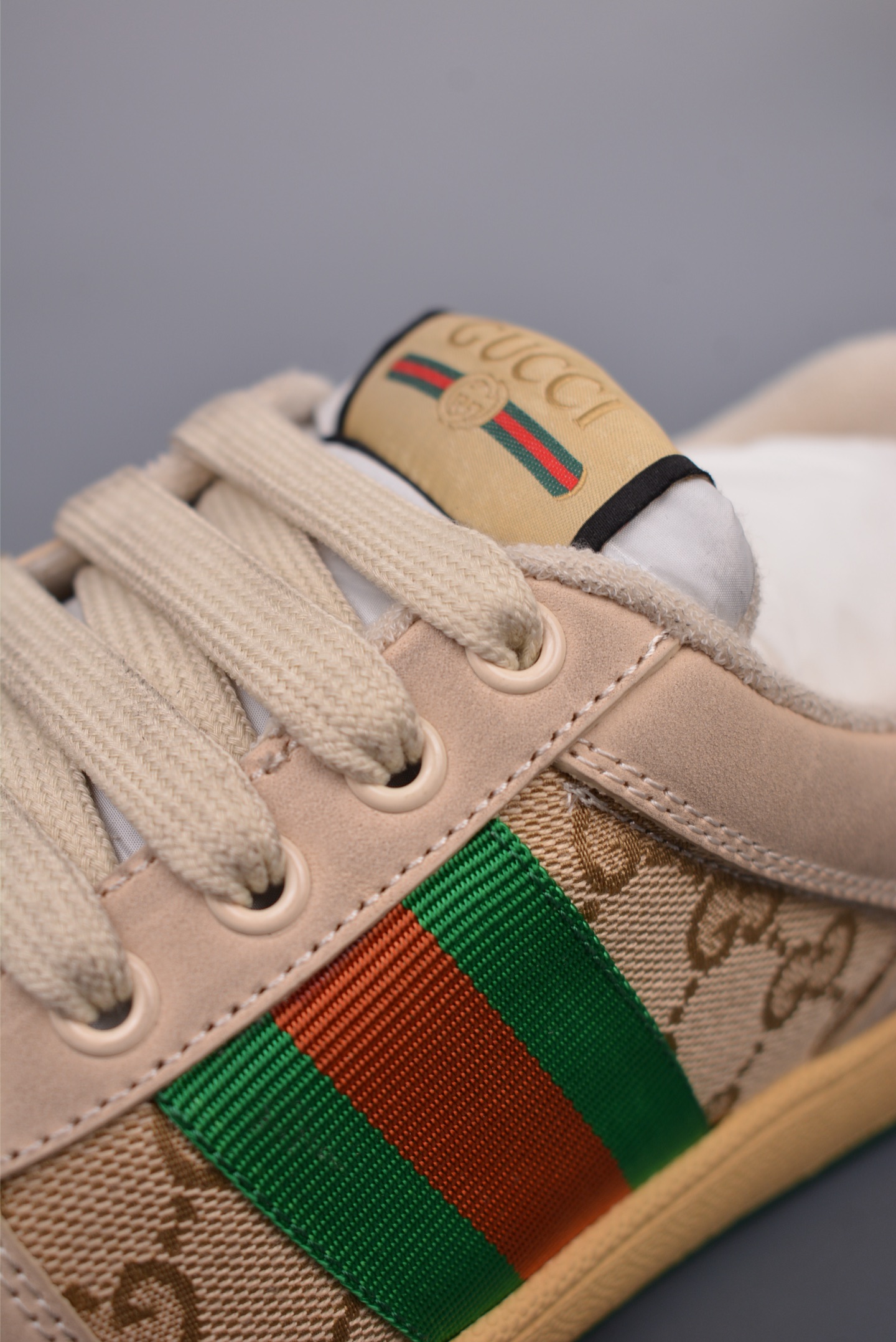 Gucci Screener GG Sneaker Low Beige Dark Green Orange