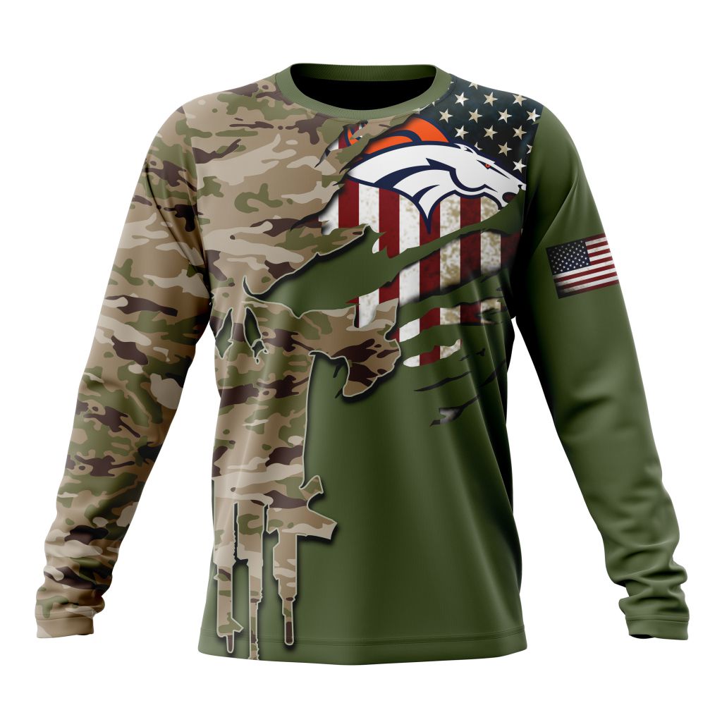 DENVER BRONCOS 3D HOODIE VETERANS DAY