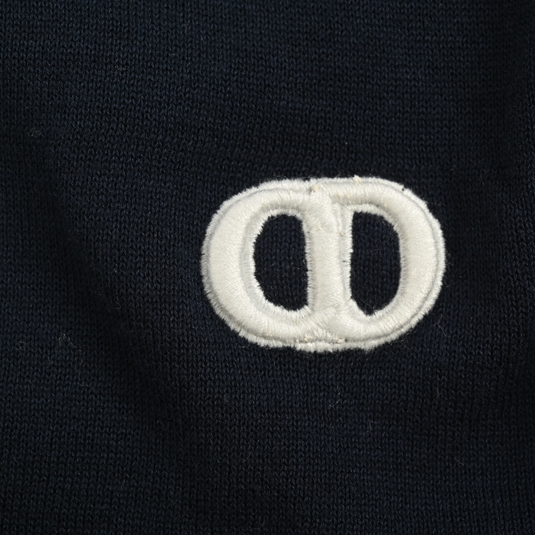Dior 24ss embroidered small logo knitted Polo short sleeve