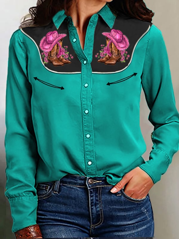 Women's Western Print Shirt