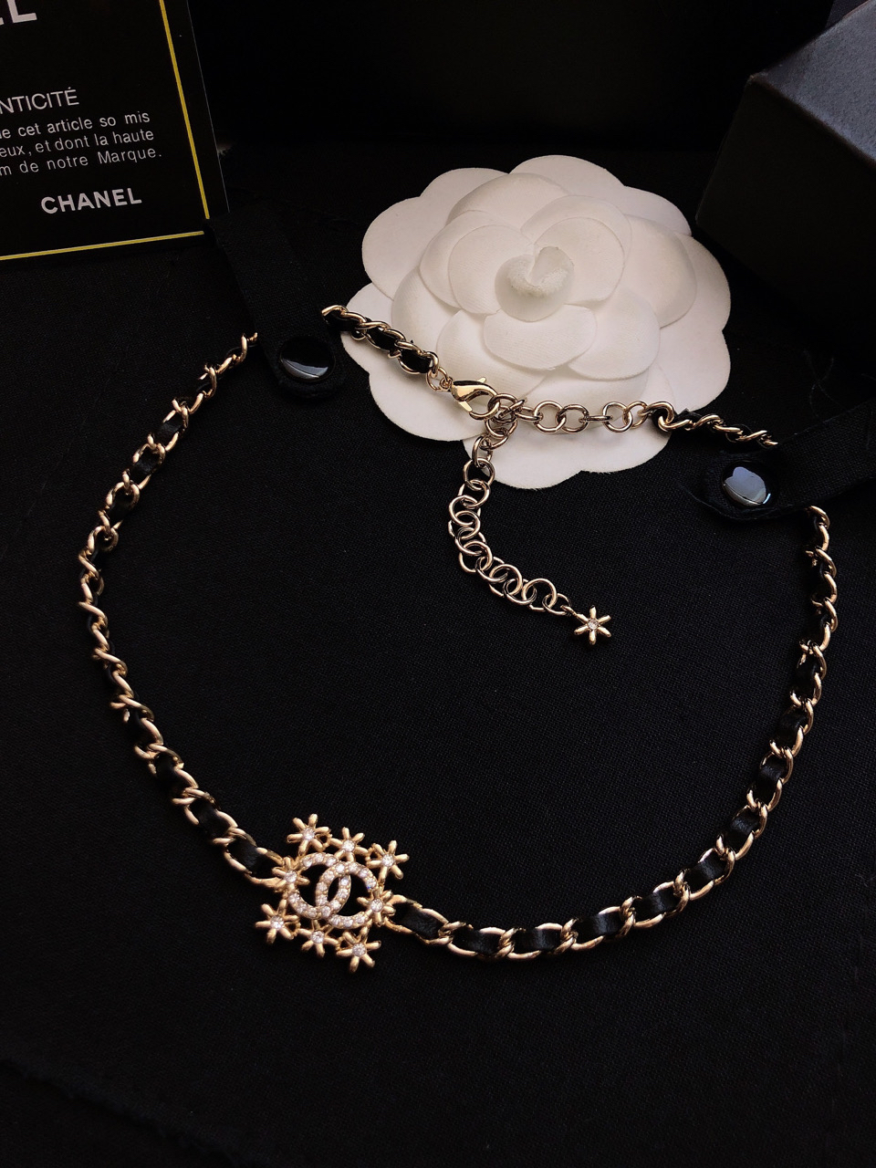 Chanel leather chain bracelet