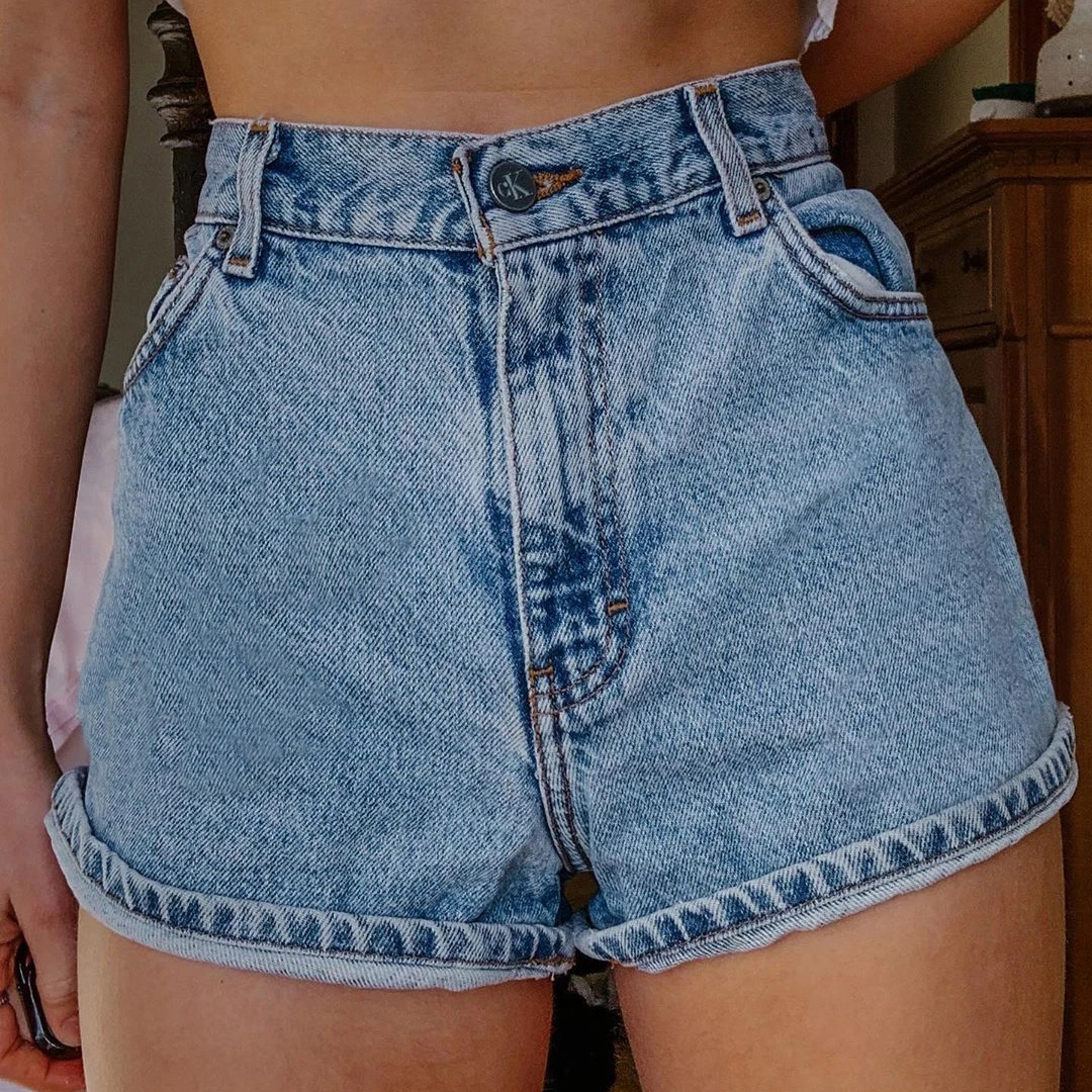 Casual Fashion Sun Print Denim Shorts