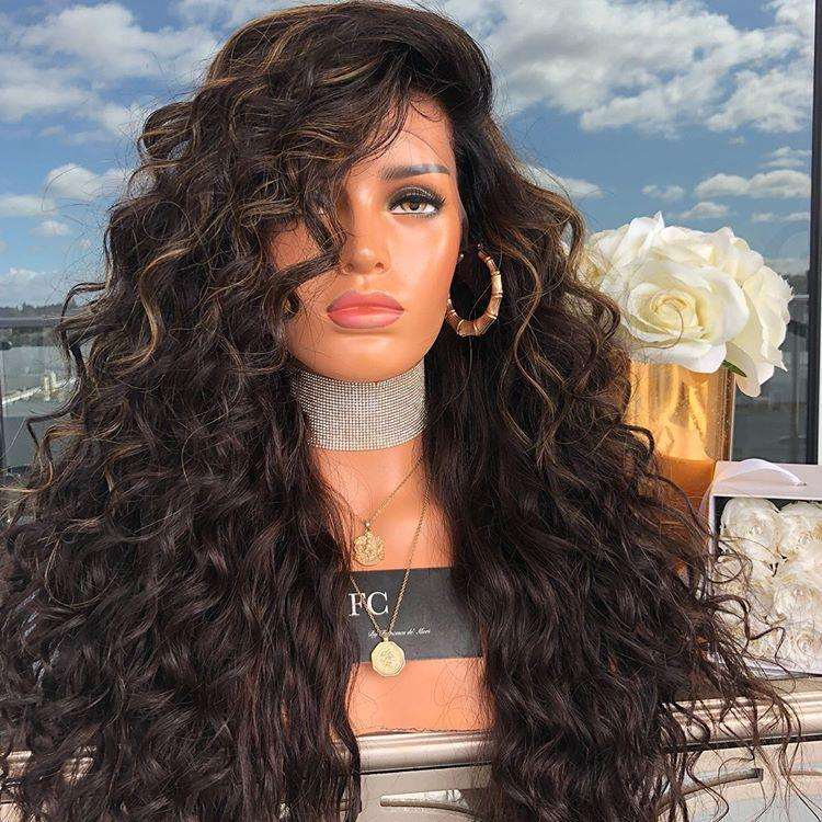 Luna A33 Black Women Cropped Long Curly Hair Wig