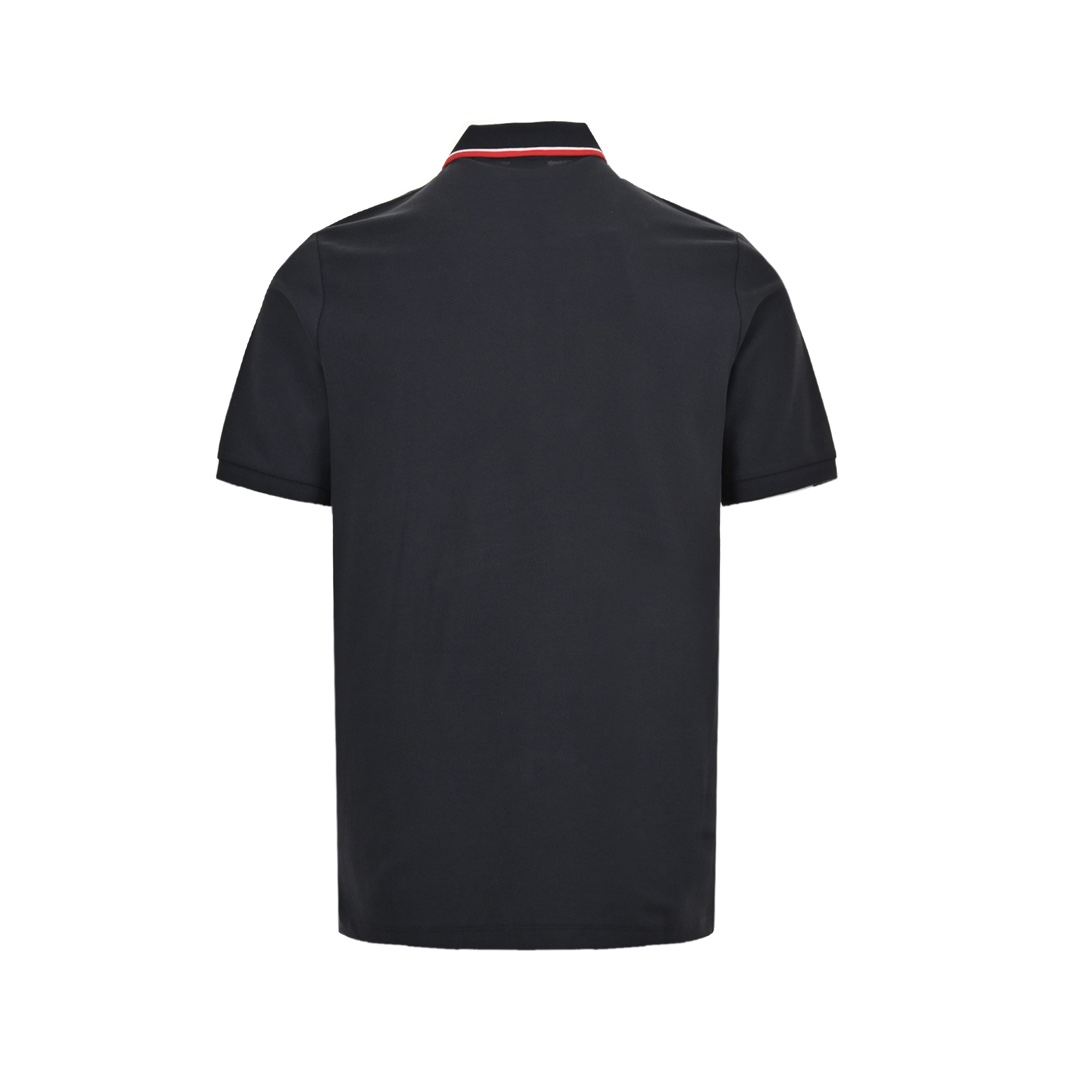 Burberry red and white striped TB letter logo embroidered short sleeves