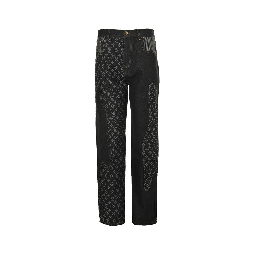 Louis Vuitton & Nigo co-branded heart patch patchwork jeans