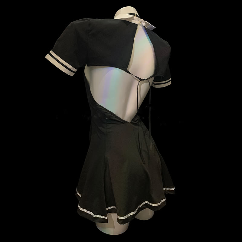 Nun Cross Backless Lingerie Dress Set