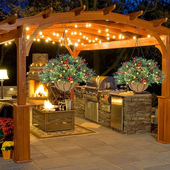 Artificial Christmas Hanging Basket(3 Types)