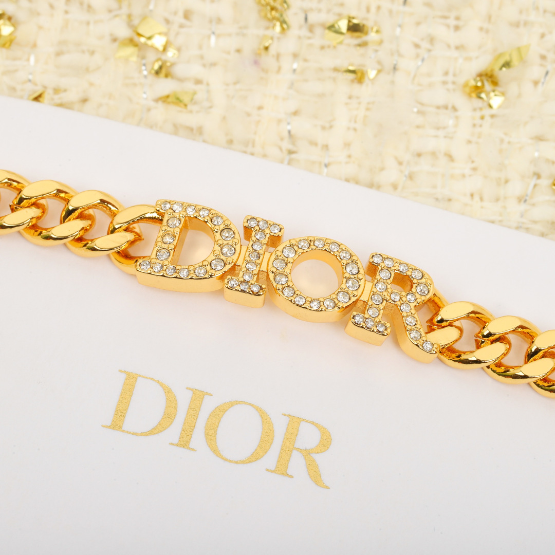 Dior chain letter gold bracelet